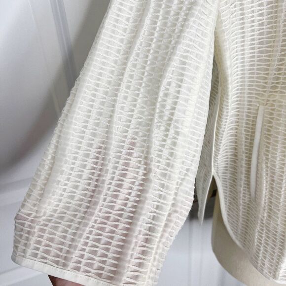 NEW Lafayette 148 NY ivory Open Front Jacket Blazer Size L - Picture 5 of 11